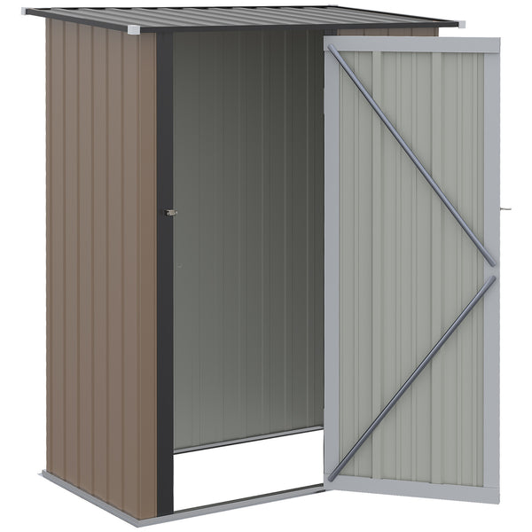 Casetta Box da Giardino 143x89x186 cm Porta con Chiavistello in Acciaio Marrone sconto