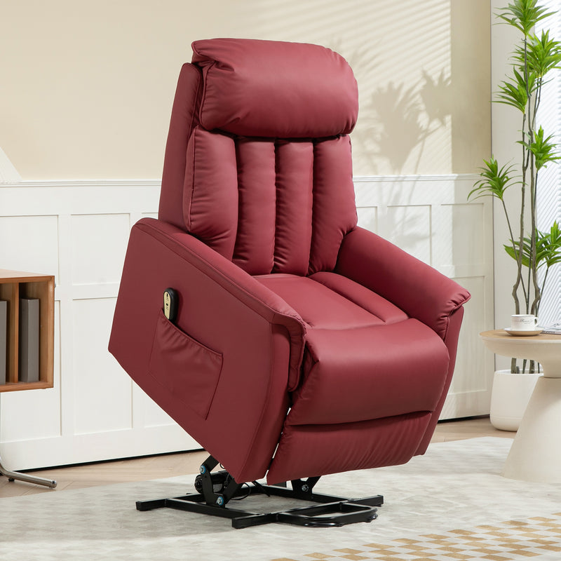 Poltrona Relax Reclinabile Alzapersone Elettrica con Telecomando Rosso   