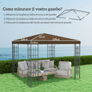 Copertura per Gazebo da Giardino 298x298 cm in Tessuto Oxford 600D con Fori di Drenaggio Marrone   