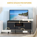 Mobile Porta TV 55" max 120x40x65 cm in MDF e Acciaio Grigio