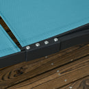 Lettino Prendisole con Schienale Reclinabile 66x165x102 cm in Alluminio e Tessuto Traspirante Blu e Nero-7