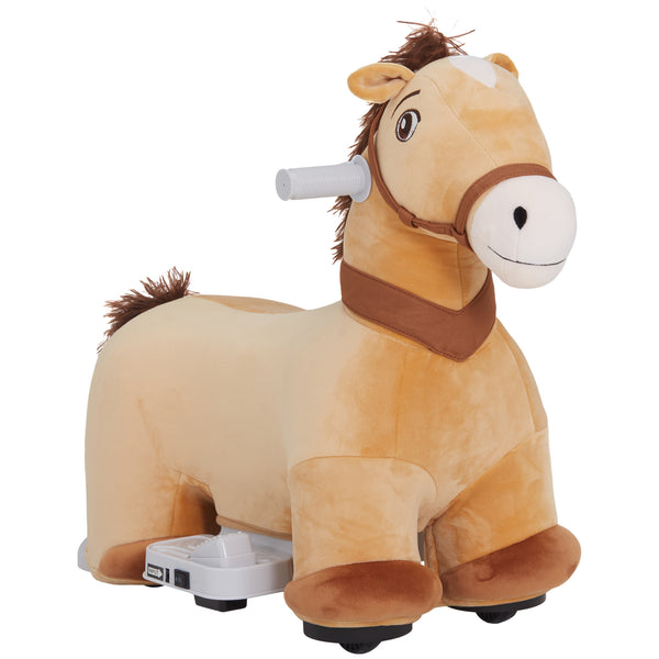 acquista Cavallo Cavalcabile Elettrico 6V per Bambini con Ruote in PU e Musica Marrone