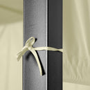 Set Salotto da Giardino Divano Angolare con Pergola Gazebo in Rattan Nero e Beige