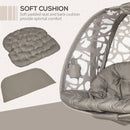 Amaca Dondolina 2 Posti da Giardino 130x103x172 cm in Acciaio e Poliestere Sabbia