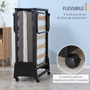 Brandina Pieghevole con Materasso H10 cm 80x200 cm Struttura in Acciaio con Ruote e Doghe