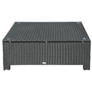 Tavolino Basso da Giardino 85x50x39 cm in Rattan PE Nero
