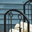 Portalegna per Camino Legnaia a 2 ripiani in Metallo 41,5x32,5x74,5 cm Max 60Kg con attrezzi Nero