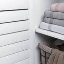 Mobile Bagno con Armadietto Chiuso 48x24x96,5 cm a 3 Livelli e 3 Ripiani Aperti in Legno Bianco    