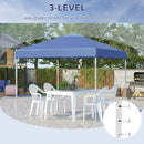 Gazebo Pieghevole da Giardino 2,45x2,45x2,45m in Acciaio e Tessuto Oxford Blu