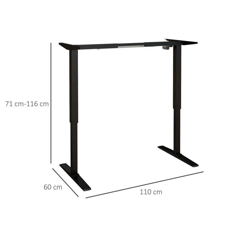 Struttura Scrivania Elettrica Regolabile in Altezza 71-116 cm con Modalità Defaticante in Acciaio  Nero
