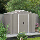 Casetta Box da Giardino con Doppia Porta Scorrevole 236x174x190 cm in Lamiera di Acciaio Grigio  