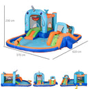 Castello Giostra Gonfiabile 420x370x230 cm con Scivolo Piscina e Pompa Multicolor