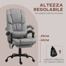 Sedia Operativa da Ufficio Massaggiante e Reclinabile 66x75x112-122 cm Grigio 