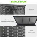 Baule da Giardino con Ruote 121x57x67 cm in Rattan PE Nero