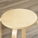 Set 4 Sgabelli Impilabili Rotondi in Legno 40x54 cm Colore Legno 