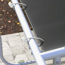 Pergola Gazebo  con Rotelle Copertura Anti-UV 3x3m Telaio in Acciaio Grigio