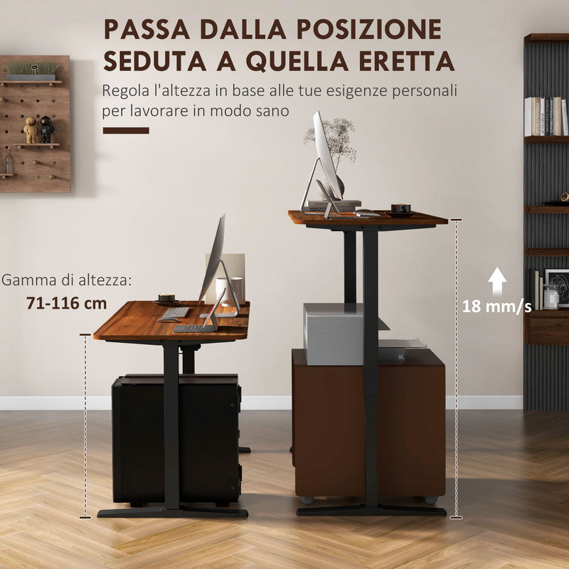 Struttura Scrivania Elettrica Regolabile in Altezza 71-116 cm con Modalità Defaticante in Acciaio  Nero