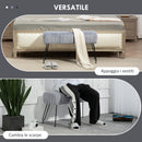 Panca Fondo Letto Imbottita 82x30x47 cm Pelliccia Sintetica Grigia  
