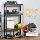 Scaffalatura 4 Ripiani 81,3x30x152,4 cm con Ripiani e Regolabili in MDF e Acciaio