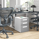 Cassettiera da Ufficio 3 Cassetti con Serratura Portadocumenti Formato A4 in Acciaio Grigio Chiaro  