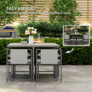 Set da Giardino 9 Pezzi Tavolo da Pranzo 4 Sedie e 4 Sgabelli Grigio    