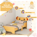 Lettino per Bambini 3-6 Anni con Sponde Laterali Anticaduta 143x74x66 cm in MDF Giallo