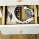 Mobile Credenza 3 Cassetti 90x32x80A cm in Truciolato e Legno di Pino Bianco