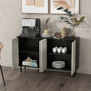 Credenza Moderna con 2 Armadietti 121x37x75 cm Nero e Grigio 