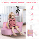 Divano per Bambini 80x40x49 cm in Pile Rosa