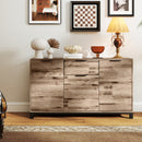 Credenza Buffet in stile Industriale 120x36.5x70 cm con Cassetto e 3 Armadietti in Legno Marrone    