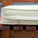 Set Salotto da Giardino con Divanetto Modulabile Cuscini e Tavolino in Legno