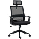 Sedia da Ufficio Ergonomica 60x64Px102-112H cm con Poggiatesta e Altezza Regolabili Nero   