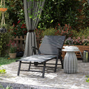 Lettino Prendisole da Giardino Pieghevole 72x158x84 cm Reclinabile in 5 Posizioni in Metallo e Textilene Grigio  