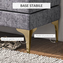 Panca Fondo Letto Imbottita a 2 Strati 121x50,5x46,5 cm in Tessuto Effetto Velluto Grigio Scuro  