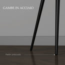 Set 2 Sedie Imbottite Stile Nordico 54x57x80 cm Tessuto Effetto Velluto Grigio Scuro 