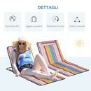 Set 2 Sdraio da Spiaggia 53x124x35-45 cm con Schienale Regolabile e Poggiatesta Multicolore   