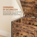 Cassapanca in Legno Stile Industriale 80x40x49cm Contenitore 95L Marrone 