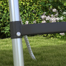 Scaletta per Trampolino Elastico Regolabile a 3 o 2 Scalini 97x32 cm in Acciaio Argento