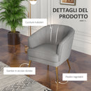 Poltrona Imbottita 71x72x75 cm in Velluto Grigio