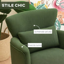 Poltrona Moderna da Camera Imbottita in Velluto Verde  