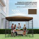 Copertura per Gazebo da Giardino 298x298 cm in Tessuto Oxford 600D con Fori di Drenaggio Marrone   