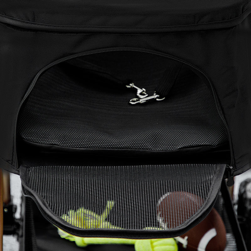 Passeggino per Cani 3 in 1 Pieghevole con Cestino Inferiore Nero   