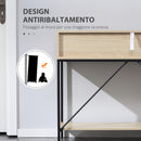 Tavolo Consolle Ingresso con 2 Cassetti e Ripiano Inferiore 100x33,5x76,5 cm in MDF Truciolato e Acciaio