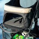 Passeggino per Cani Piccoli Pieghevole con Copertura Antipioggia a 3 Ruote Cachi  