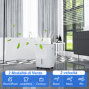 Deumidificatore Portatile 30L/Giorno Serbatoio 4L 3 Velocità e 4 Funzioni con Timer Bianco  