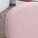 Set 2 Sedie Imbottite 50x56x83 cm in Tessuto e Acciaio Rosa