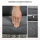 Sedia da Giardino 64x80x90 cm in Rattan e Acciaio Grigio