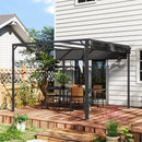 Gazebo Pergola da Giardino 300x300x227 cm con Telo Retrattile e Tenda a Rullo Grigio Scuro   