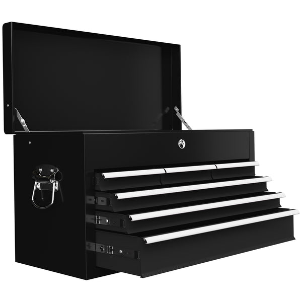 online Cassetta per Attrezzi 6 Cassetti con Serratura 60x26x34 cm in Acciaio Nero