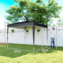 Gazebo da Giardino 300x300x273 cm per 6-9 Persone ad Altezza Regolabile in Metallo e Tessuto Oxford Nero   
